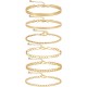 Gold Bracelets for Women 14K Gold Herringbone Bracelets Sets Dainty Herringbone Jewelry Stackable Figaro Chain Paperclip Link Chain Cute Anklet Bracelet Pack Gifts for Women Girls