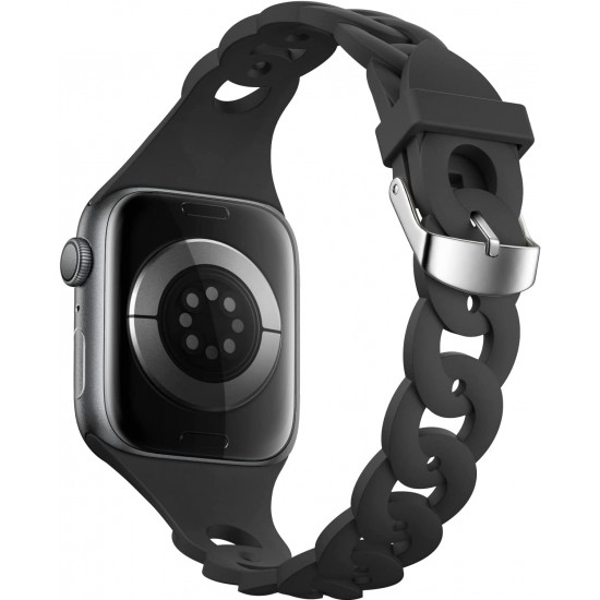 Bracelet compatible apple watch 42mm 44mm 45mm 49mm Serie 8 7 6 5 4 3 2 1  SE Ultra- Taille L - Silicone Noir Souple remplacement bracelet montre  connectée Phonillico® - Accessoires bracelet et montre connectée - Achat &  prix