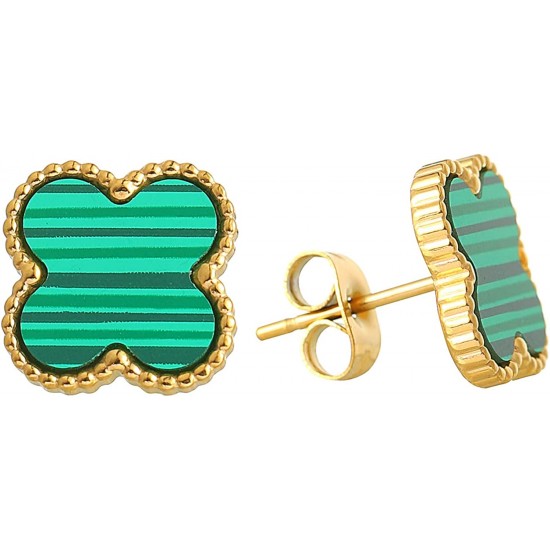 Lucky Clover Earrings Studs for Women Girl Hypoallergenic Fashion Simple Cute Earrings Jewelry Womens Gift