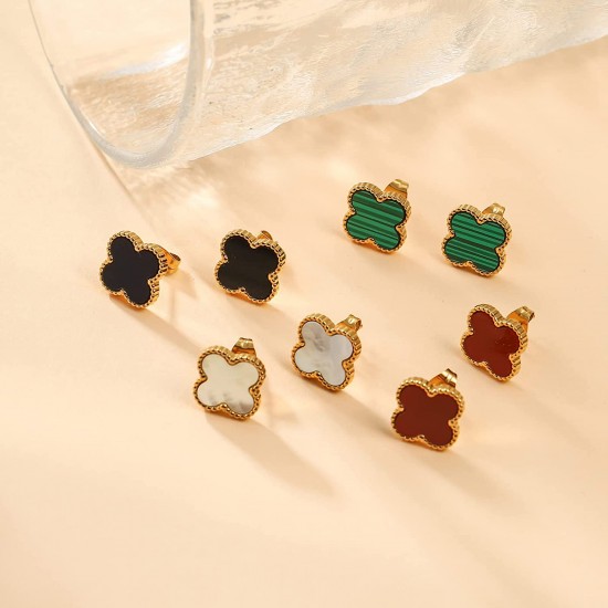 Lucky Clover Earrings Studs for Women Girl Hypoallergenic Fashion Simple Cute Earrings Jewelry Womens Gift