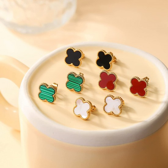 Lucky Clover Earrings Studs for Women Girl Hypoallergenic Fashion Simple Cute Earrings Jewelry Womens Gift