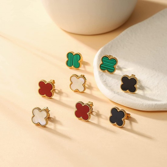 Lucky Clover Earrings Studs for Women Girl Hypoallergenic Fashion Simple Cute Earrings Jewelry Womens Gift