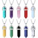 10 Pcs Crystal Necklace Healing Amethyst Crystals Carnelian Chakra Necklaces Evil Eye Necklace Vintage Hippie Wiccan Boho Rose Quartz Moon Sun Jewelry Heart Gemstone Pendant for Women