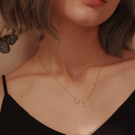 Heart Necklace Pendant Handmade 18k Gold Plated Dainty Gold Choker Arrow Bar Layering Long Necklace for Women