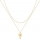 Heart Necklace Pendant Handmade 18k Gold Plated Dainty Gold Choker Arrow Bar Layering Long Necklace for Women