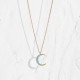 Heart Necklace Pendant Handmade 18k Gold Plated Dainty Gold Choker Arrow Bar Layering Long Necklace for Women