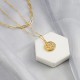 Heart Necklace Pendant Handmade 18k Gold Plated Dainty Gold Choker Arrow Bar Layering Long Necklace for Women