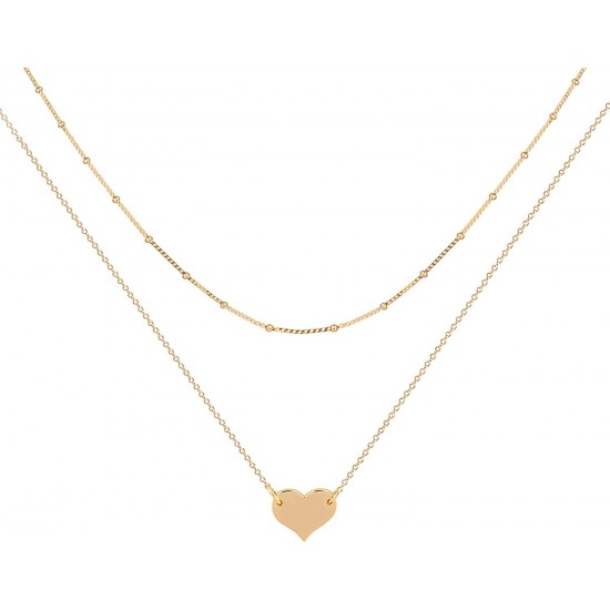 Heart Necklace Pendant Handmade 18k Gold Plated Dainty Gold Choker Arrow Bar Layering Long Necklace for Women