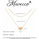 Heart Necklace Pendant Handmade 18k Gold Plated Dainty Gold Choker Arrow Bar Layering Long Necklace for Women