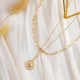 Heart Necklace Pendant Handmade 18k Gold Plated Dainty Gold Choker Arrow Bar Layering Long Necklace for Women