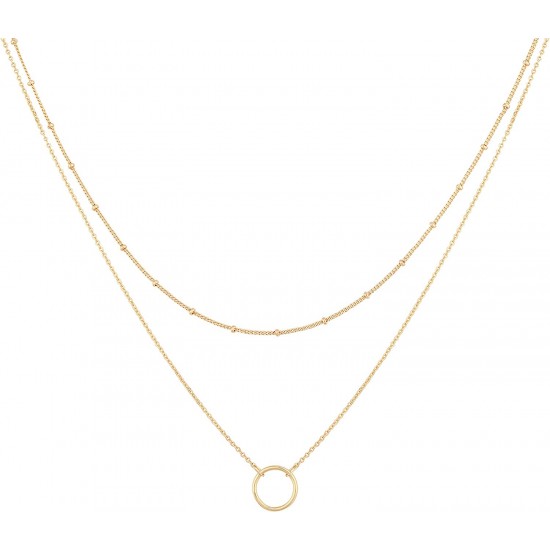 Heart Necklace Pendant Handmade 18k Gold Plated Dainty Gold Choker Arrow Bar Layering Long Necklace for Women