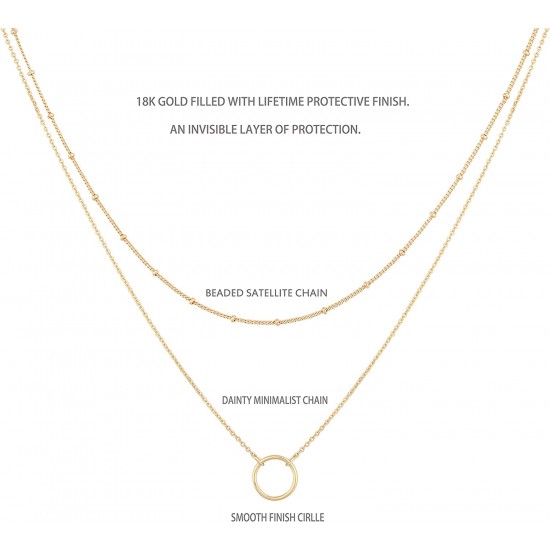 Heart Necklace Pendant Handmade 18k Gold Plated Dainty Gold Choker Arrow Bar Layering Long Necklace for Women