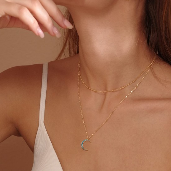 Heart Necklace Pendant Handmade 18k Gold Plated Dainty Gold Choker Arrow Bar Layering Long Necklace for Women