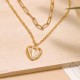 Heart Necklace Pendant Handmade 18k Gold Plated Dainty Gold Choker Arrow Bar Layering Long Necklace for Women