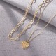 Heart Necklace Pendant Handmade 18k Gold Plated Dainty Gold Choker Arrow Bar Layering Long Necklace for Women