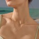 Heart Necklace Pendant Handmade 18k Gold Plated Dainty Gold Choker Arrow Bar Layering Long Necklace for Women