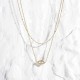 Heart Necklace Pendant Handmade 18k Gold Plated Dainty Gold Choker Arrow Bar Layering Long Necklace for Women