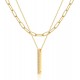 Heart Necklace Pendant Handmade 18k Gold Plated Dainty Gold Choker Arrow Bar Layering Long Necklace for Women