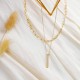 Heart Necklace Pendant Handmade 18k Gold Plated Dainty Gold Choker Arrow Bar Layering Long Necklace for Women