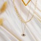 Heart Necklace Pendant Handmade 18k Gold Plated Dainty Gold Choker Arrow Bar Layering Long Necklace for Women