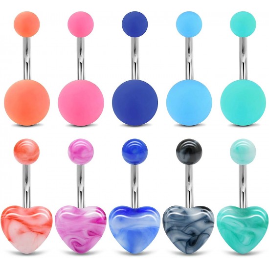 Belly Button Ring Surgical Steel Belly Rings for Women Hypoallergenic Belly Button Rings Clicker Belly Button Ring Belly Piercing Navel Rings for Women