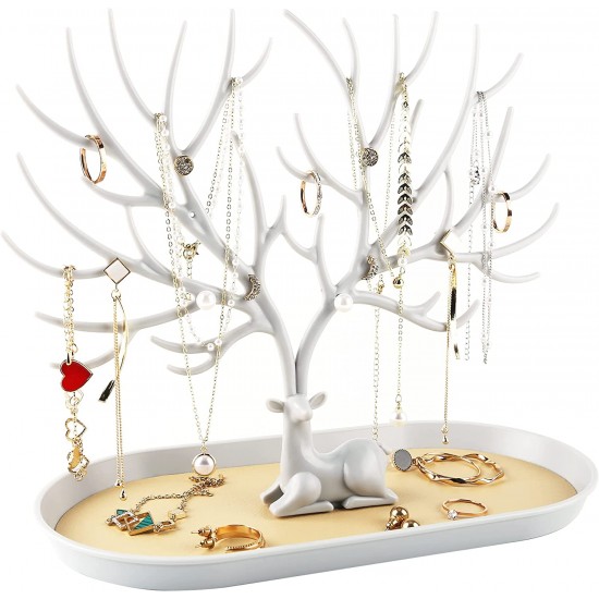 Antlers Jewelry Display Stand,Tree Tower Rack Hanging Organizer for Ring Earrings Necklace Bracelet