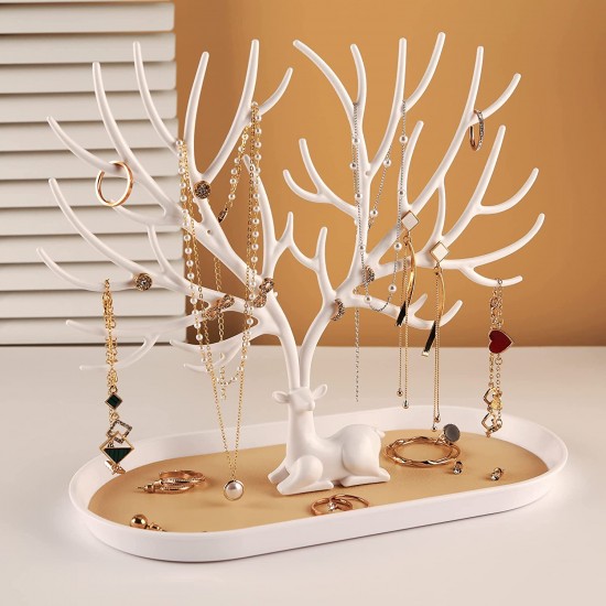 Antlers Jewelry Display Stand,Tree Tower Rack Hanging Organizer for Ring Earrings Necklace Bracelet