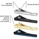 Tie Clips for Men, Black Gold Blue Gray Silver Tie Bar Set for Regular Ties, Luxury Box Gift Ideas