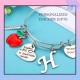 Personalized Stainless Steel Bracelets Friendship Bangle Gifts for Women, Valentines Graduation Thank You Teacher Gifts Present Bracelet with Initial