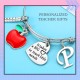 Personalized Stainless Steel Bracelets Friendship Bangle Gifts for Women, Valentines Graduation Thank You Teacher Gifts Present Bracelet with Initial