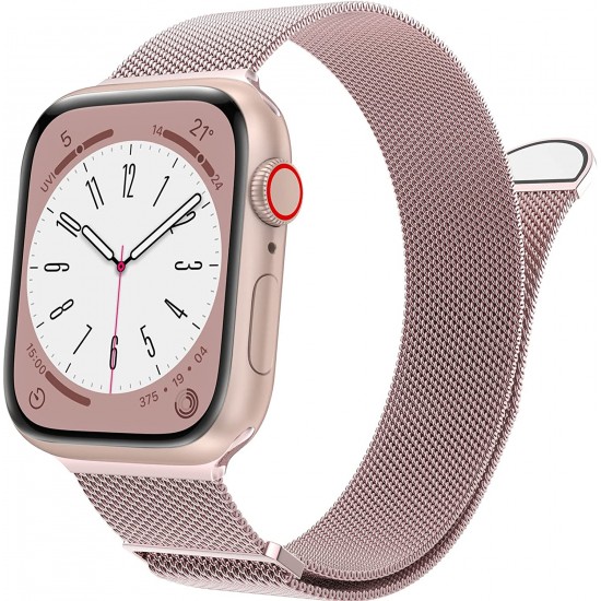 Watch Band for Apple Watch Series Ultra 8 7 6 5 4 3 2 1 SE 38mm 40mm 41mm 42mm 44mm 45mm 49mm Women and Men, Stainless Steel Mesh Loop Magnetic Clasp Replacement for iWatch Bands