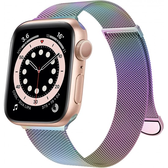 Watch Band for Apple Watch Series Ultra 8 7 6 5 4 3 2 1 SE 38mm 40mm 41mm 42mm 44mm 45mm 49mm Women and Men, Stainless Steel Mesh Loop Magnetic Clasp Replacement for iWatch Bands