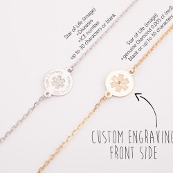 Medical Alert Bracelet Women Personalized Wristband Medical Alert Bracelet Women Personalized Wristband