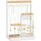 Jewelry Organizer Stand with Earring Tray and 10 Hooks, 4 Tier Necklace Holder Display for Earrings Watches Bracelet Rings