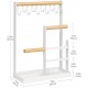 Jewelry Organizer Stand with Earring Tray and 10 Hooks, 4 Tier Necklace Holder Display for Earrings Watches Bracelet Rings