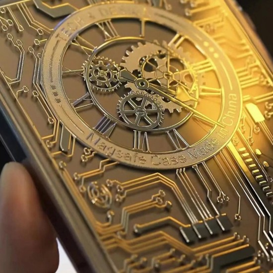 Phone Case for iPhone 14 13 12 Electronics Plated Mechanics Clock Protective Cover Bumper Phone Case for iPhone 14 13 12 Electronics Plated Mechanics Clock Protective Cover Bumper
