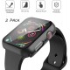 2 Pack Hard PC Case with Tempered Glass Screen Protector Compatible with Apple Watch Ultra Series 8 7 6 5 4 41mm 45mm 40mm 44mm 49mm