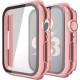 2 Pack Hard PC Case with Tempered Glass Screen Protector Compatible with Apple Watch Ultra Series 8 7 6 5 4 41mm 45mm 40mm 44mm 49mm