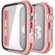 2 Pack Hard PC Case with Tempered Glass Screen Protector Compatible with Apple Watch Ultra Series 8 7 6 5 4 41mm 45mm 40mm 44mm 49mm