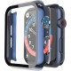 2 Pack Hard PC Case with Tempered Glass Screen Protector Compatible with Apple Watch Ultra Series 8 7 6 5 4 41mm 45mm 40mm 44mm 49mm