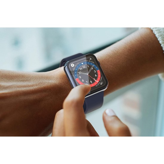 2 Pack Hard PC Case with Tempered Glass Screen Protector Compatible with Apple Watch Ultra Series 8 7 6 5 4 41mm 45mm 40mm 44mm 49mm
