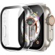 2 Pack Hard PC Case with Tempered Glass Screen Protector Compatible with Apple Watch Ultra Series 8 7 6 5 4 41mm 45mm 40mm 44mm 49mm