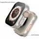 2 Pack Hard PC Case with Tempered Glass Screen Protector Compatible with Apple Watch Ultra Series 8 7 6 5 4 41mm 45mm 40mm 44mm 49mm