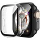 2 Pack Hard PC Case with Tempered Glass Screen Protector Compatible with Apple Watch Ultra Series 8 7 6 5 4 41mm 45mm 40mm 44mm 49mm
