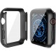2 Pack Hard PC Case with Tempered Glass Screen Protector Compatible with Apple Watch Ultra Series 8 7 6 5 4 41mm 45mm 40mm 44mm 49mm