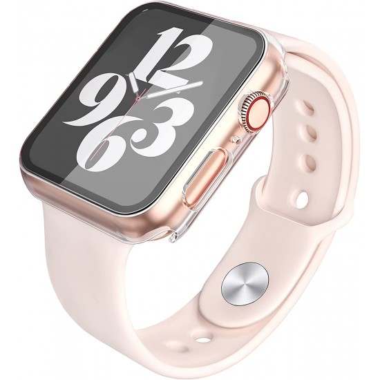 2 Pack Hard PC Case with Tempered Glass Screen Protector Compatible with Apple Watch Ultra Series 8 7 6 5 4 41mm 45mm 40mm 44mm 49mm
