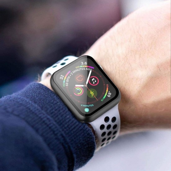 2 Pack Hard PC Case with Tempered Glass Screen Protector Compatible with Apple Watch Ultra Series 8 7 6 5 4 41mm 45mm 40mm 44mm 49mm