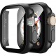 2 Pack Hard PC Case with Tempered Glass Screen Protector Compatible with Apple Watch Ultra Series 8 7 6 5 4 41mm 45mm 40mm 44mm 49mm