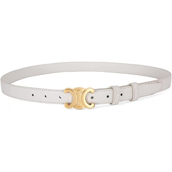 Women’s 0.98 Inch Width Thin Leather Belt Fashion Designer Belts for Jeans Pants Dresses with Gold Buckle Women’s 0.98 Inch Width Thin Leather Belt Fashion Designer Belts for Jeans Pants Dresses with Gold Buckle