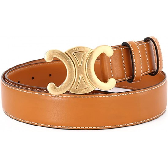 Women’s 0.98 Inch Width Thin Leather Belt Fashion Designer Belts for Jeans Pants Dresses with Gold Buckle Women’s 0.98 Inch Width Thin Leather Belt Fashion Designer Belts for Jeans Pants Dresses with Gold Buckle